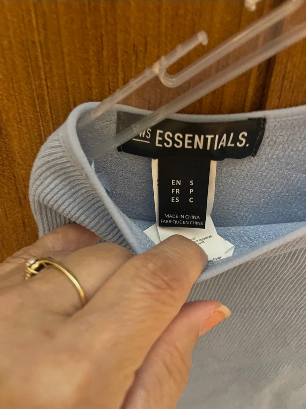 ESSENTIALS One-Shoulder Ribbed Tank Top - Light Blue - Picture 3 of 4